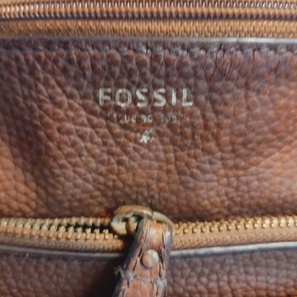 Fossil Brown Leather Crossbody Pebble Bag - Picture 3 of 16